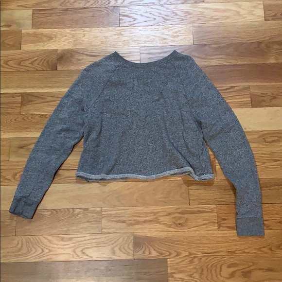 Gray cropped crewneck - Picture 1 of 3